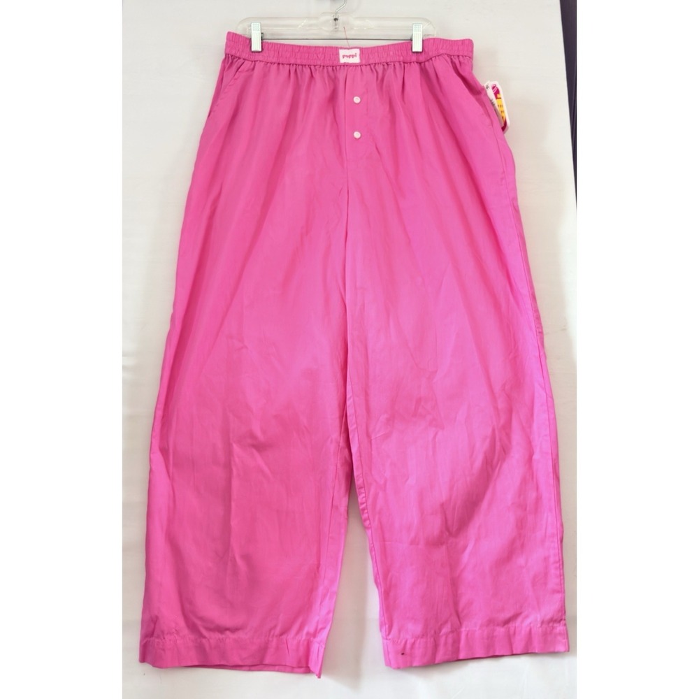Poppi‎ womens Pajama Pants Fuchsia Pink Preppy Lightweight XL NwT
